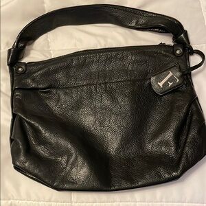 Authentic Furla Black Genuine Leather Shoulder Bag